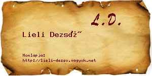 Lieli Dezső névjegykártya